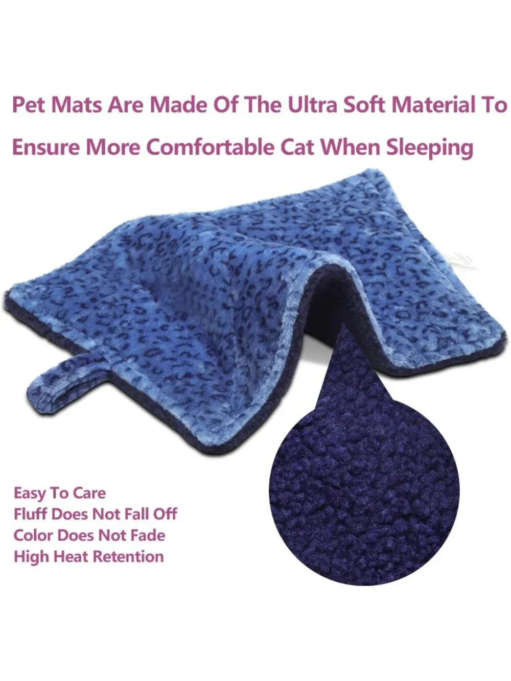 New Self-Warming Pet Bed Mat Super Soft Bed for Small Dogs & Cats - Blue